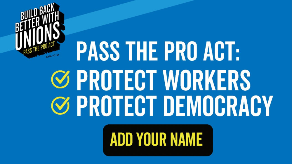 Pass the PRO Act. Protect Workers. Protect Democracy. Add Your Name.